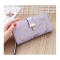 Leather famale's wallet long printing wallet multi-function zipper wallet